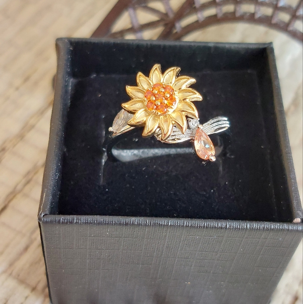 New* Sunflower Anti-Anxiety Fidget Ring View 4